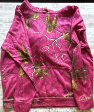 Realtree Girls Pinkbrown Camouflage Pullover Fleece Hoodie Size M