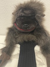 Vintage Golf Club Headcover Gorilla Ape Monkey Brown USA Made Hook/Loop arms