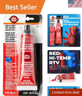 #ad RTV Silicone Sealant 3 oz High Temp Range Red Perfect for Exhaust Sealing $9.34