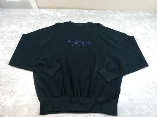 Kansas State University  Sweater Mens XL Black Soft Fleece Wildcats K State