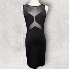 FOREVER 21 Dress Womens Small Black Bodycon Mesh Sleeveless Formal Date Night