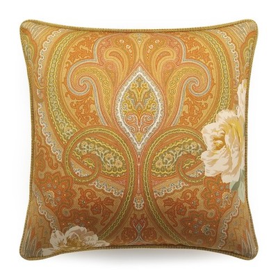 Etro Jais Stoff Dekokissen Ocker Damast Blumen bedruckt für Sofa