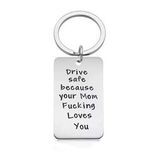 Drive Safe Keychain to Son Daughter Gift from Mom Dad I Love You Keychain Val...