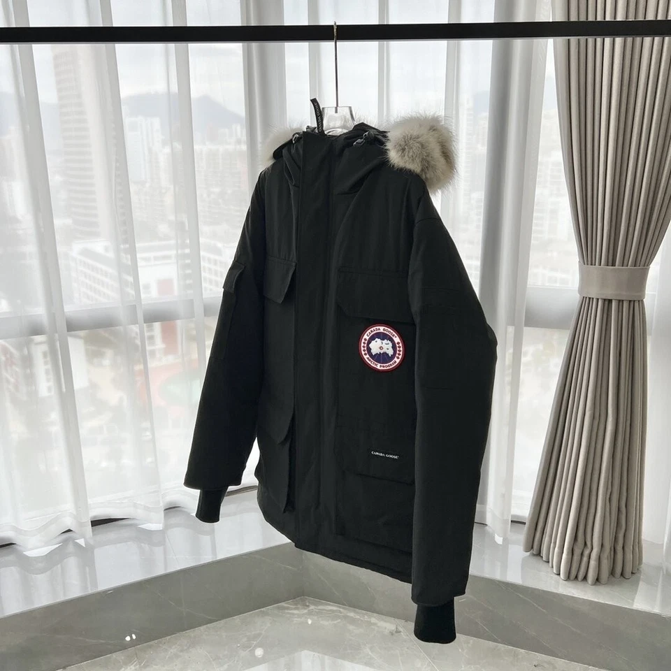 Nueva chaqueta de plumón Canada Goose 08 Parker negra de moda para hombre Foto 3 de 4