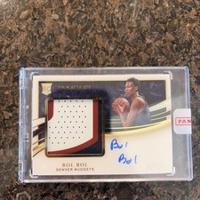 Bol Bol 2019-20 Immaculate RC Rookie Patch Autographs /50 RPA On Card Auto 