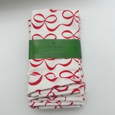 Kate Spade Napkins – Red Bow Cotton Blend – Valentine's Set of 6 NEW