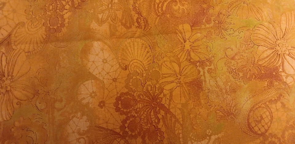 Tela de algodón Miyaho Jinny Beyer 2017 telas RJR oro bruñido floral BTYx 44 Foto 3 de 4