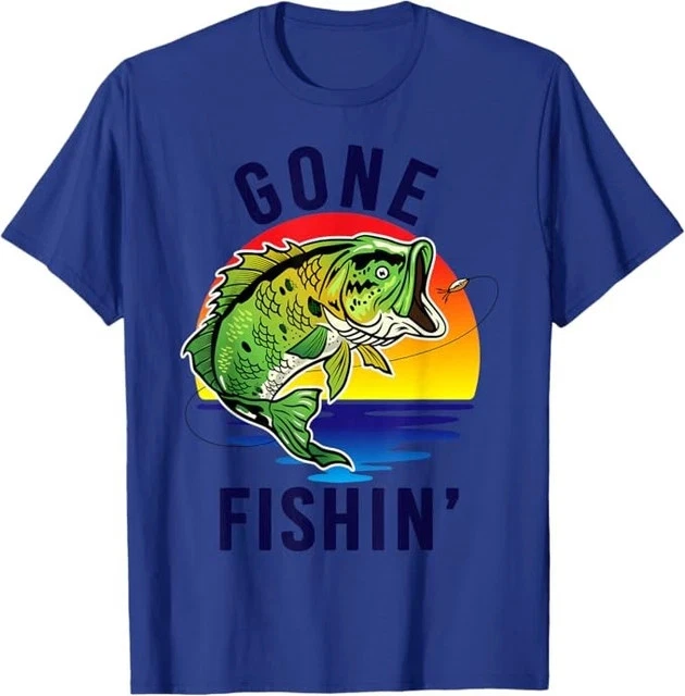 Gone Fishing-Shirt Youth Boys Kids Toddler Funny Bass Fish T Size L & XL T-Shirt
