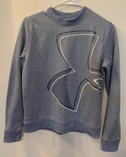 Hurley Women's Long Sleeve Pullover Sweatshirt Light Blue Logo Women's S - E9