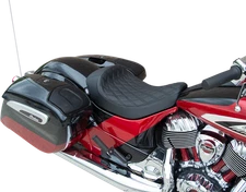 Drag Specialties 0810-2267 Solo Seat Double Diamond - Black - Chief