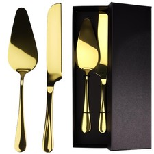 Stainless Steel Cake Knife and Server Set   2-Piece Wedding Cake Cutting Set ...