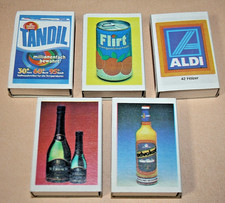 4 oryginalne zapałki z lat 90., etykiety reklamowe ALDI, nieużywane, 41 drewnianych pS