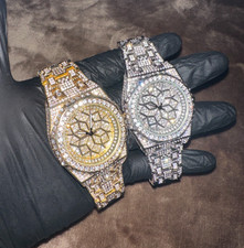 Men's Gold/White Gold/Two-Tone 43mm Iced Out Octagon Luxury Watch