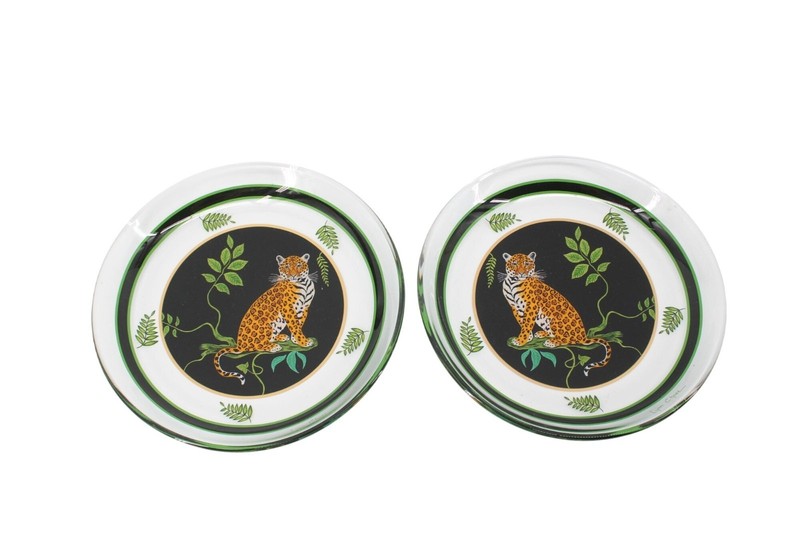 Lynn Chase Jaguar Jungle Pair 2 Sitting 94653 Clear Glass
