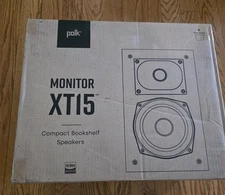 POLK AUDIO Monitor XT Series Compact Pair Bookshelf Speakers Matte Black XT15