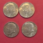 1964 Kennedy Half Dollar Silver 50C Circulated Uncertified 0.9 Fineness Set of 4