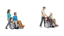 NOCH HO Scale Wheelchair Drivers (4 coloured figures with accessories)