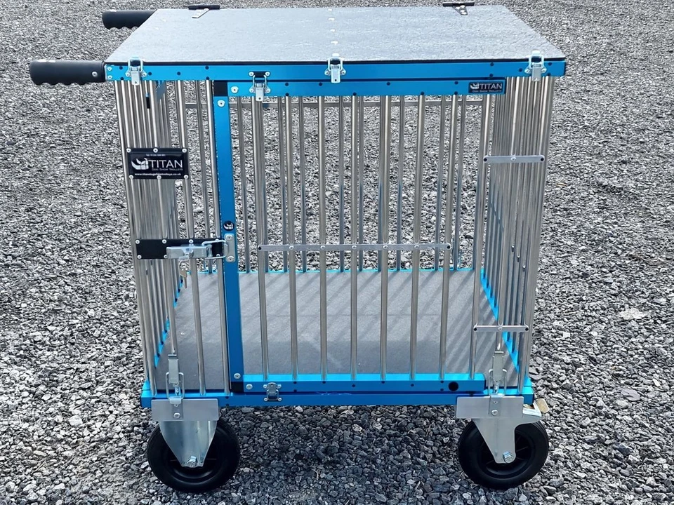Carro de exposición canina MIDI Titan de 1 litera con ruedas todo terreno de 8" Foto 2 de 4