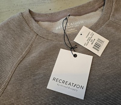 NWT, Recreation By Thread & Supply, Women's Medium Sweatshirt Taupe/Driftwood 