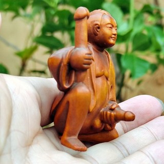Sale X5100 2" Hand Carved Boxwood Netsuke Figurine : Ancient Man