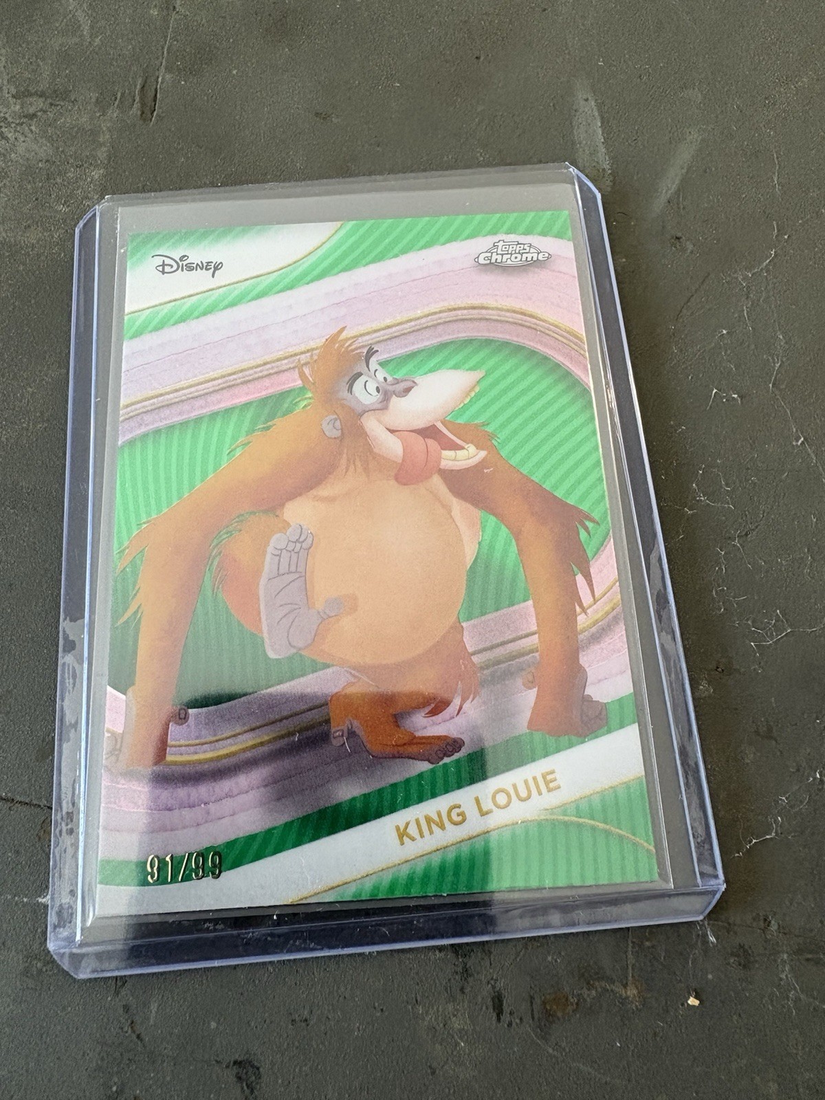 2025 Topps Chrome Disney King Louie The Jungle Book Green Refractor 91/99