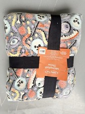 Holiday Home Micropush Throw Blanket 50x60 Ghost All-Over Gray Halloween