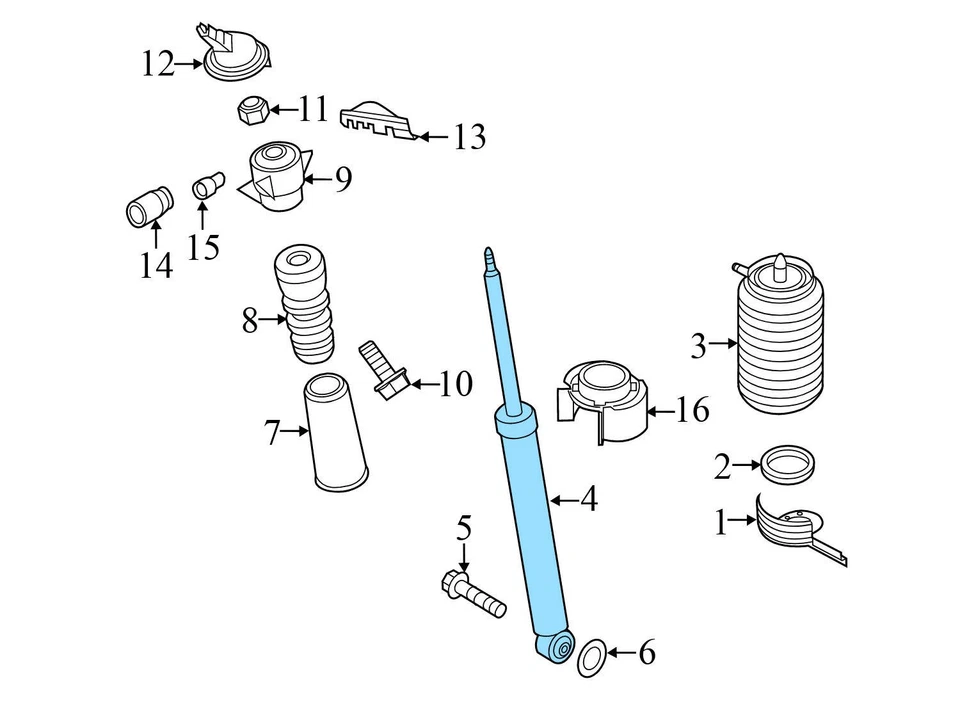 2016–2018 AUDI A7 QUATTRO — задняя стойка/амортизатор 4G0616031AE - Изображение 4 из 4
