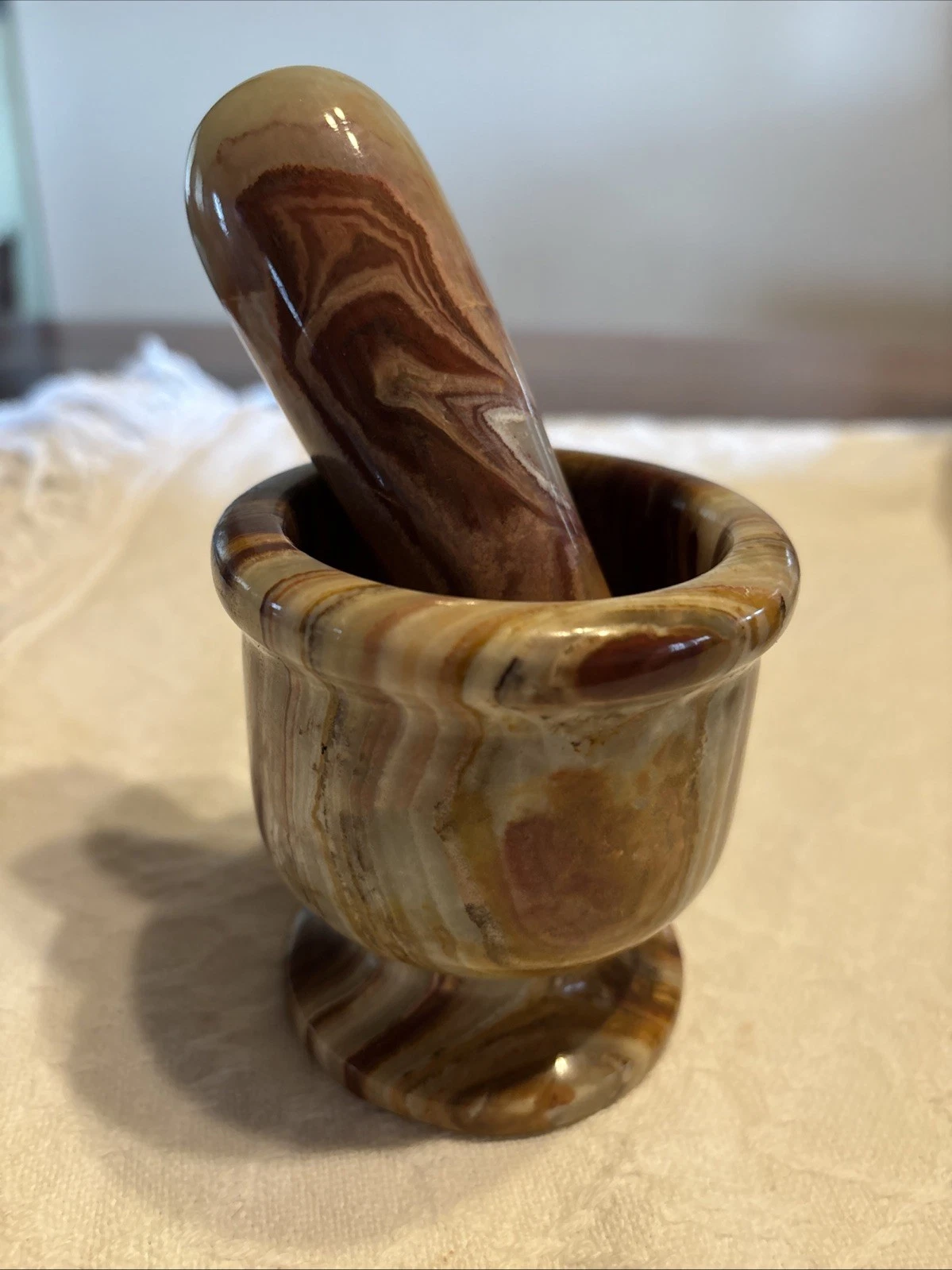 Onyx Marble Mortar and Pestle