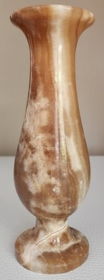 8'' Medium Onyx Ivory & Tan Marbled Vase