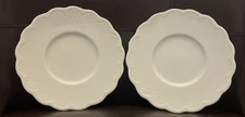 Set of 2 Dansk Fransk Collection Scalloped Ribbed White Saucers 6 1/4” Japan