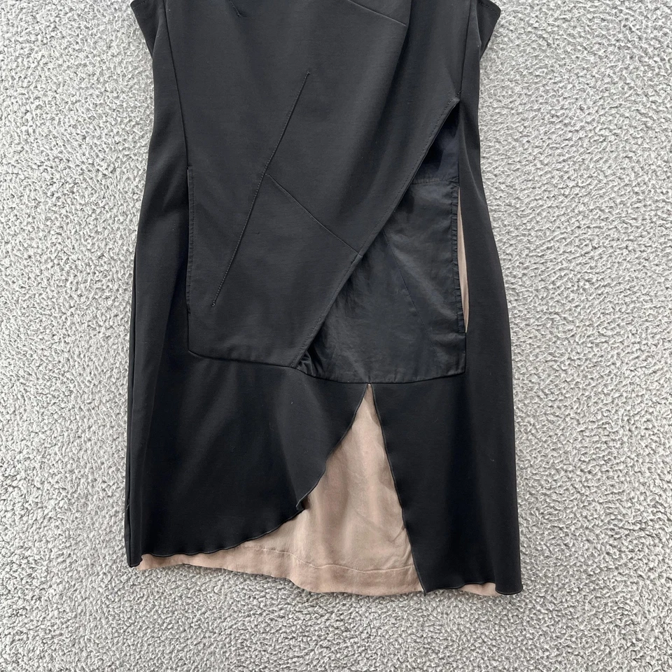 Marithe Francois Girbaud Dress Small Black Asymmetric Layer Avant Garde Italy - Image 3 of 4