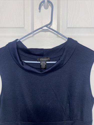 Alyn Paige Womens Size L Navy Blue Cowl neck Sleeveless Sheath Dress 0014-A - Picture 4 of 5