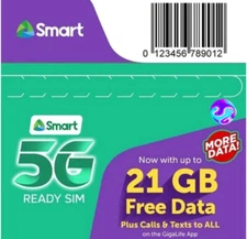 Smart Prepaid Sim Card Philippines Triple Cut 5G Ready Sim Get Up To 21 GB Data