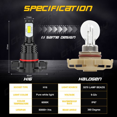 For Jeep Compass 2011-2013 - 6x 6000K LED Headlight Hi/Lo&Fog Bulbs Kit - Foto 15 di 20