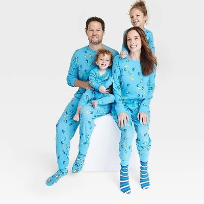 Men's Hanukkah Matching Family Pajama Set - Blue XL