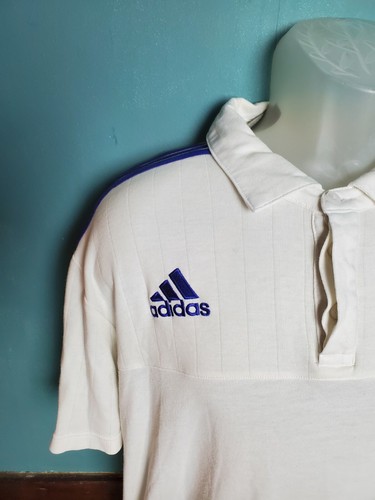 Adidas Chelsea Football Club Soccer Polo Shirt Men's Size Medium M White Sewn - Picture 4 of 9