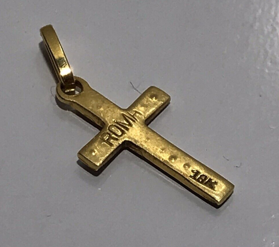 18k Yellow Gold & Red Ruby Simulated Stones Chris… - image 9