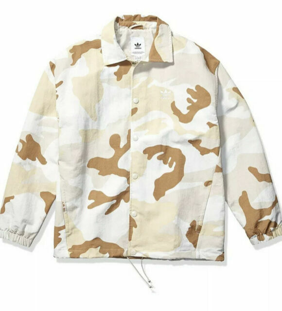 Adidas Desert Sand Camouflage Camo Coach Jacket Snap Button Men's
