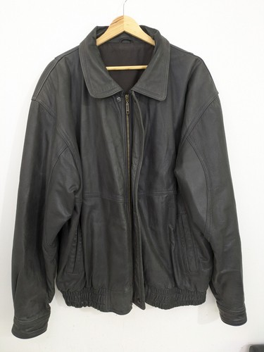 Vintage Lederjacke UK 46" dunkelgrau Bomber C&A Canada - Bild 6 von 14