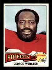 1975 Topps #186 George Webster EX/EX+ Patriots 500482