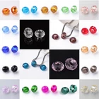 100 Pcs Faceted Rondelle Large Hole Glass European Beads No Metal Core 14x8mm