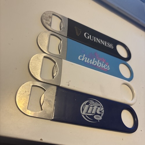 Lot of 4 Speed Wrench 7” Bottle Openers Guinness-Miller Lite-Chubbies-Socialite - Picture 3 of 6