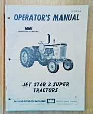 Minneapolis Moline Jet Star 3 Super Tractors 55 page operators manual