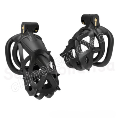 New Cobra Male Chastity Device Cage for Men Nails Lock Belt with 4 Rings NEW
