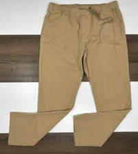 Copper & Oak Mens XL 36x30 Beige Brown Tan Drawstring Pants Tan Pocketed Jogger