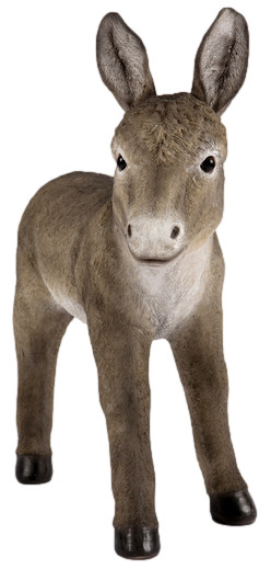 Large Grey Donkey Ornament Garden Resin Statue Home Decor Patio Lawn Realistic