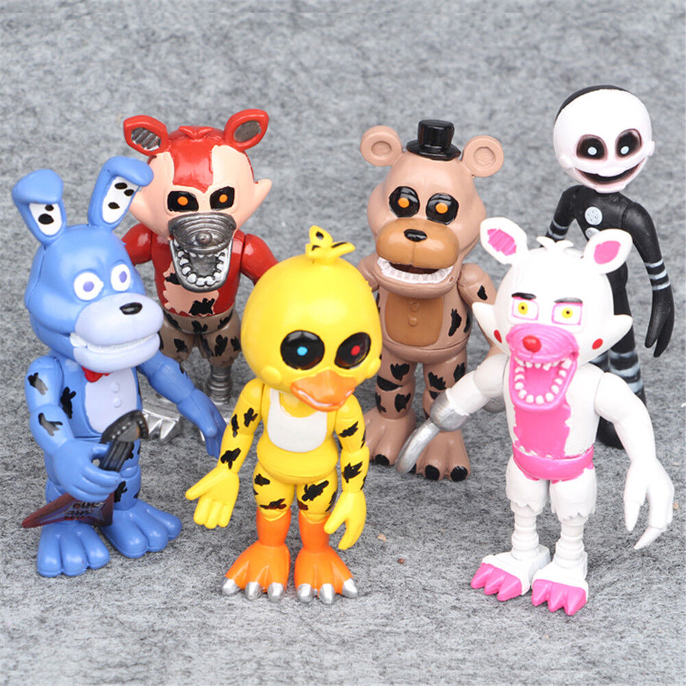 6 Bonecos 14cm Articuladados Five Nights Freddy Chica Foxy..