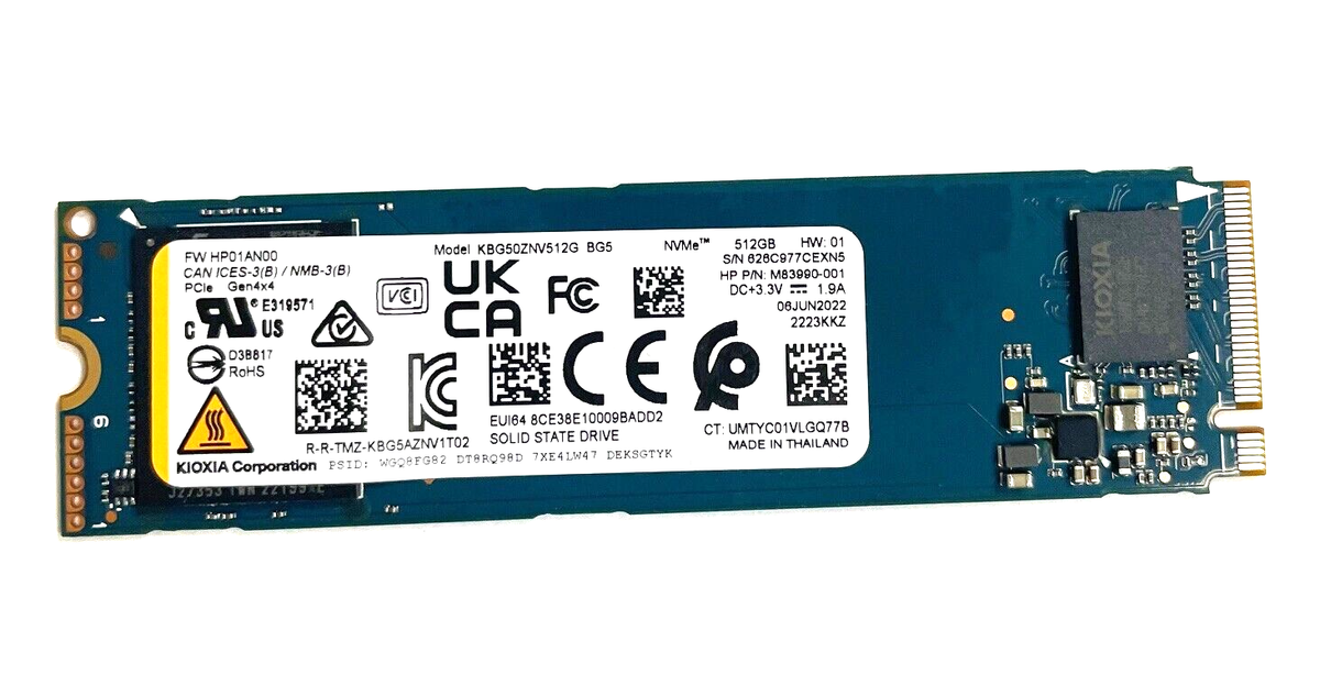 Genuine HP KIOXIO 512GB Solid State Drive SSD KBG50ZNV512G Genuine HP KIOXIO 512GB Solid State Drive SSD KBG50ZNV512G