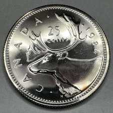 1984 Canadian Proof-Like Quarter 25cent Coin from RCM Set. Nice Coin!!!