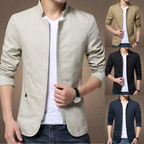 Men's Casual Slim Fit Business Formal One Button Suit Blazer Coat Jacket Tops - Picture 2 of 21